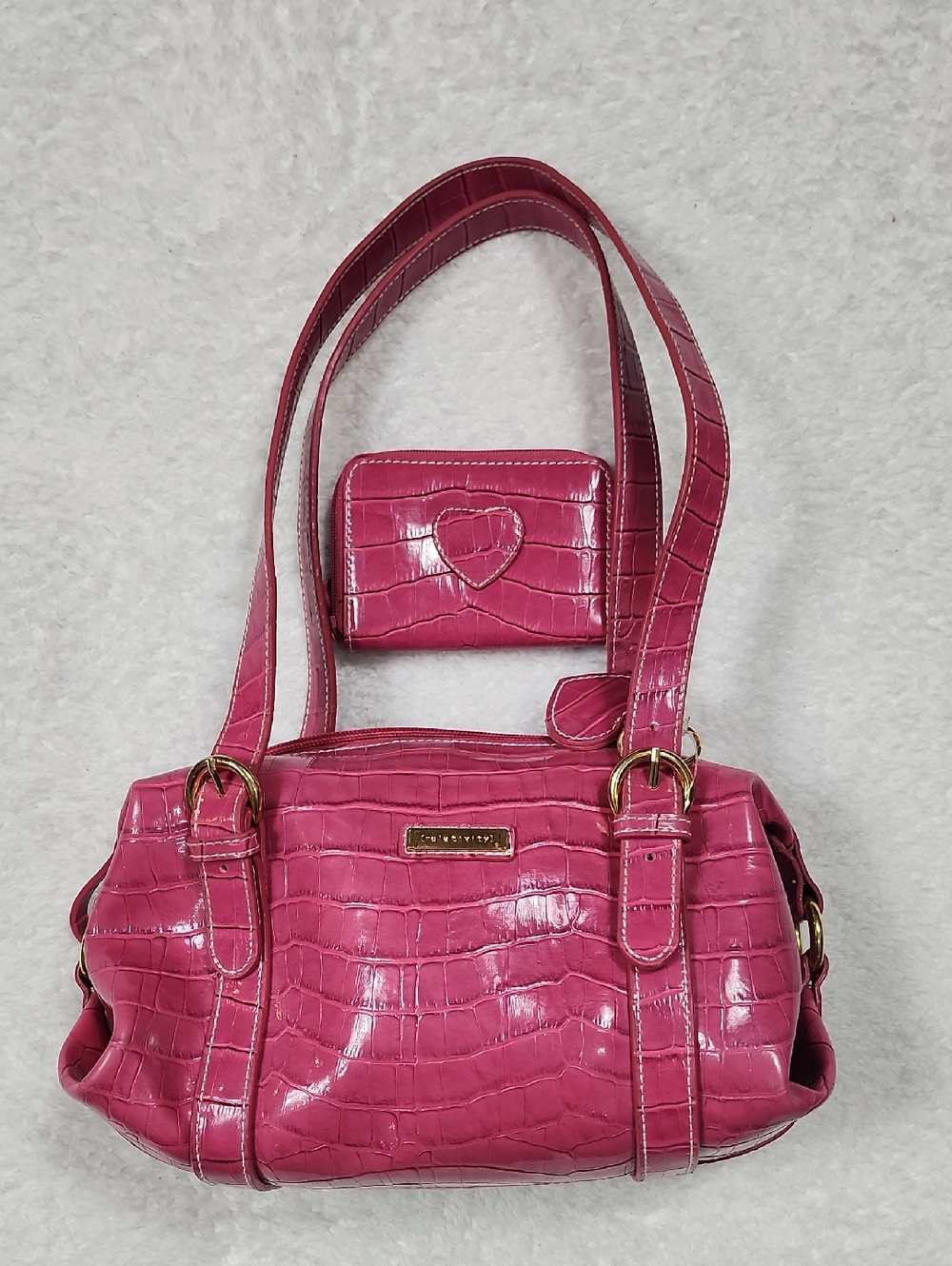 Vintage Relativity Pink Y2K Shoulder Bag With Matching Wallet & Keychain Rare